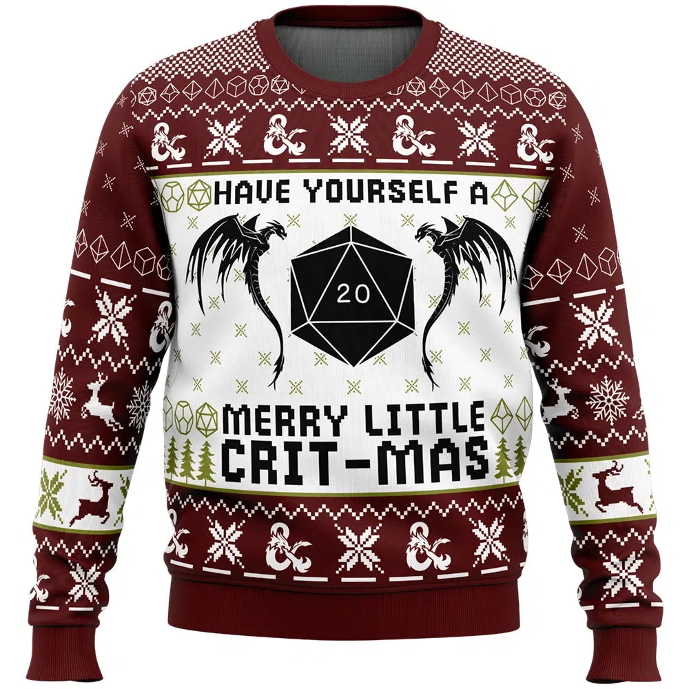 Have Yourself A Merry Little Crit-Mas Dungeons and Dragons Ugly Christmas Sweater