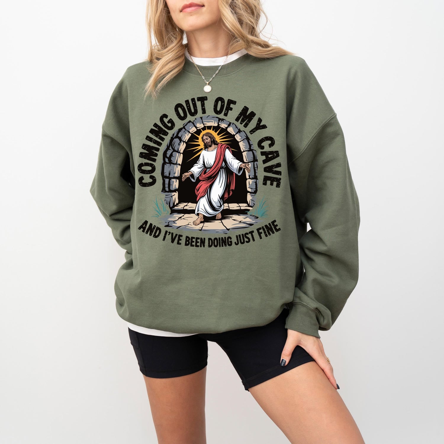 Jesus Coming Out Of My Cave And I'Ve Been Doing Just Fine T-shirt, Christian Rolling Stones Sweatshirt, Easter Christian Gift, He is risen