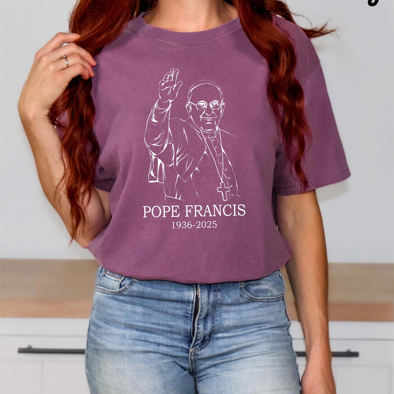 Comfort Colors� RIP Pope Francis Shirt, Pray For Pope Francis, Memorial Tribute 1936-2025, Vatican Catholic Shirt, Religious Christian Shirt