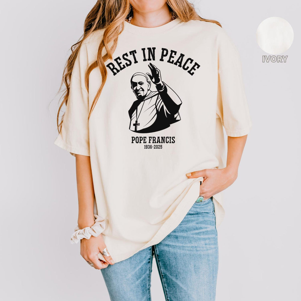 Rest In Peace Pope Francis Comfort Colors� Shirt, In Loving Memory Tee, RIP Pope Tee, Catholic Commemorative Top, Rest In Peace Pope Francis