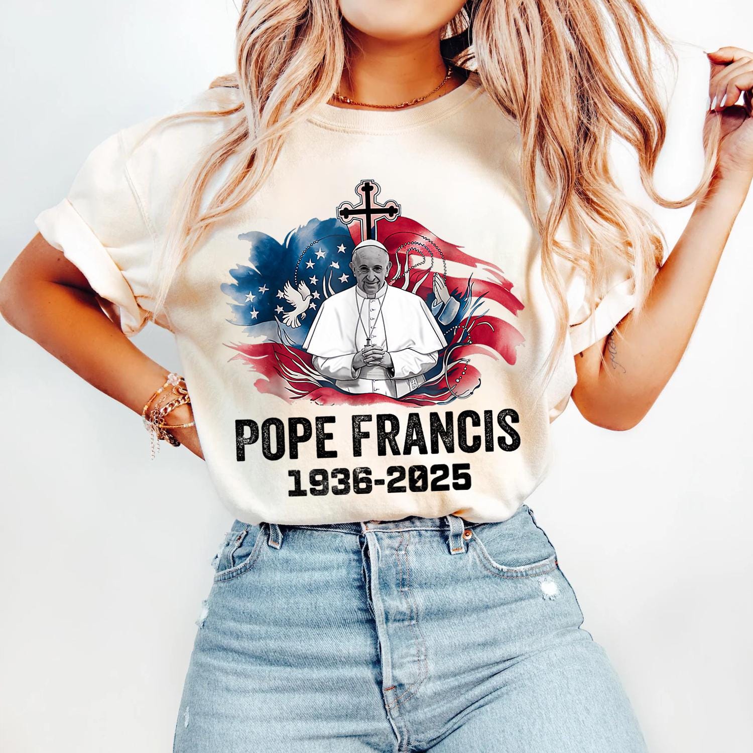 Pope Francis 1936�2025 Memorial Catholic Tribute Men Women Premium T-Shirt ,RIP Pope Francis Shirt