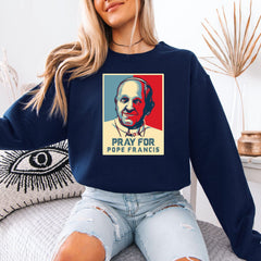 Pray For Pope Francis Graphic T-Shirt, Vintage Style Religious Shirt, Christian Apparel, Perfect, Pope Francis Prayer Sweatshirt