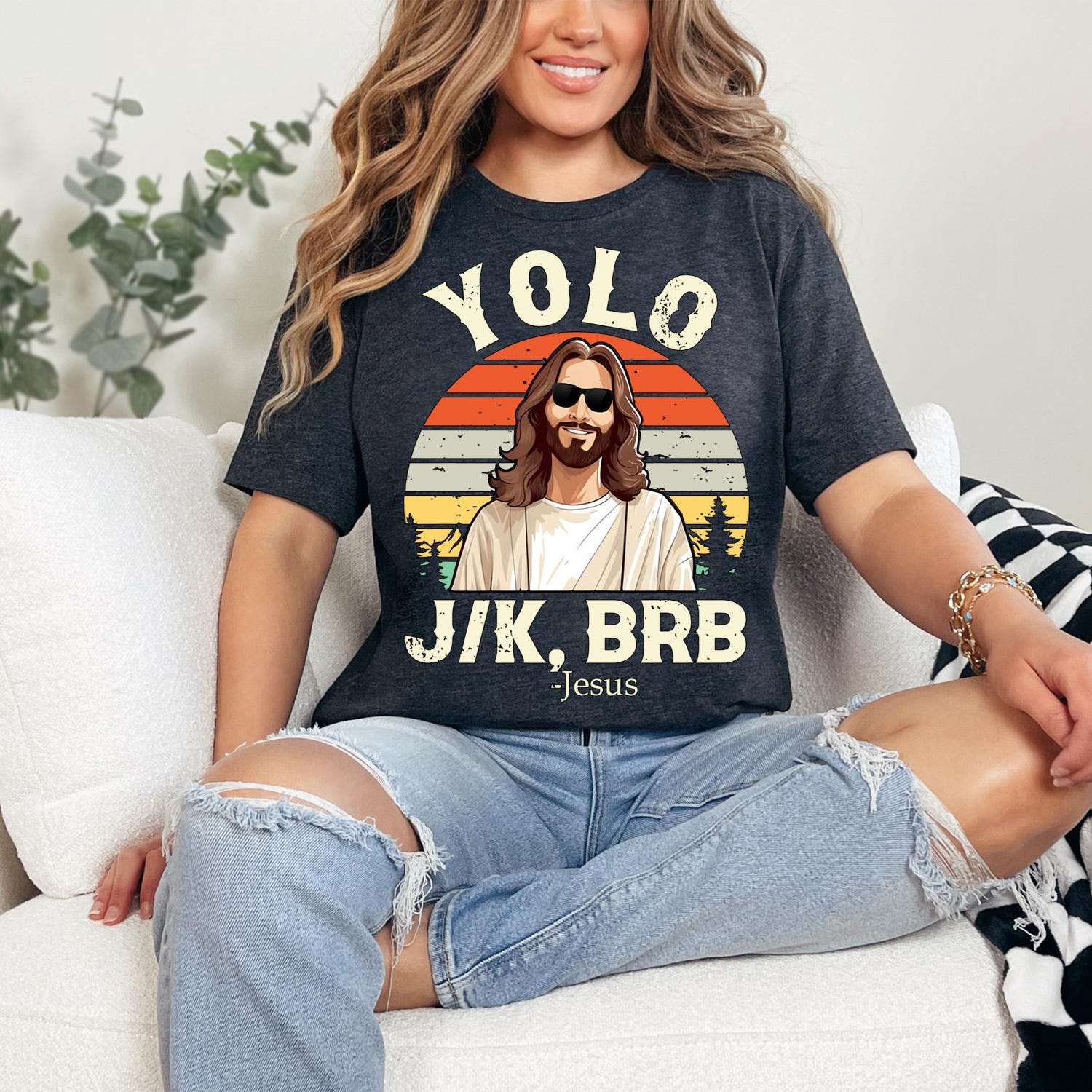 Yolo JK BRB Jesus Shirt, Funny Easter Jesus Tee, Christian Apparel T-Shirt, Religious Easter Sweatshirt, Easter Day Shirt, Bible Verse Tee