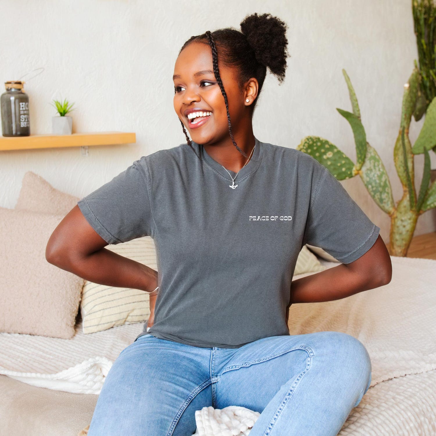 2 sided Christian Shirts KJV Bible Verse Shirt Gift for Her Christian TShirt Trendy Christian Clothing Jesus Apparel Faith Based Shirt Peace of God