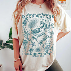 Christian Ocean Animal Shirt, Coastal Sea Life Tshirt, Trendy Beachy Oversized Scripture Tee, Jesus Bible Verse Shirt, Faith Apparel Gift