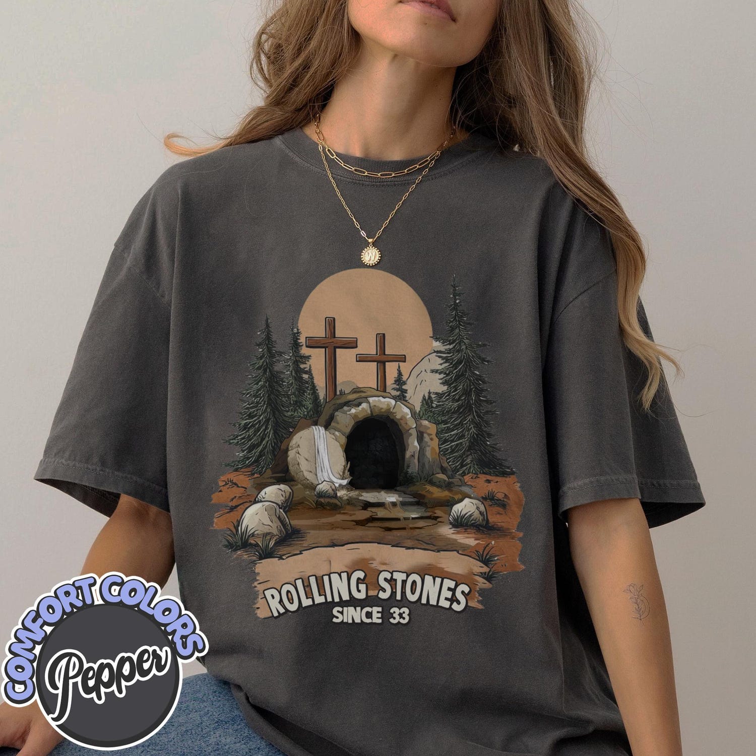 Rolling Stones Comfort Color Shirt, He Is Risen Shirt, Easter Christian Shirt, Funny Christian Shirt Designs, Trending Shirt