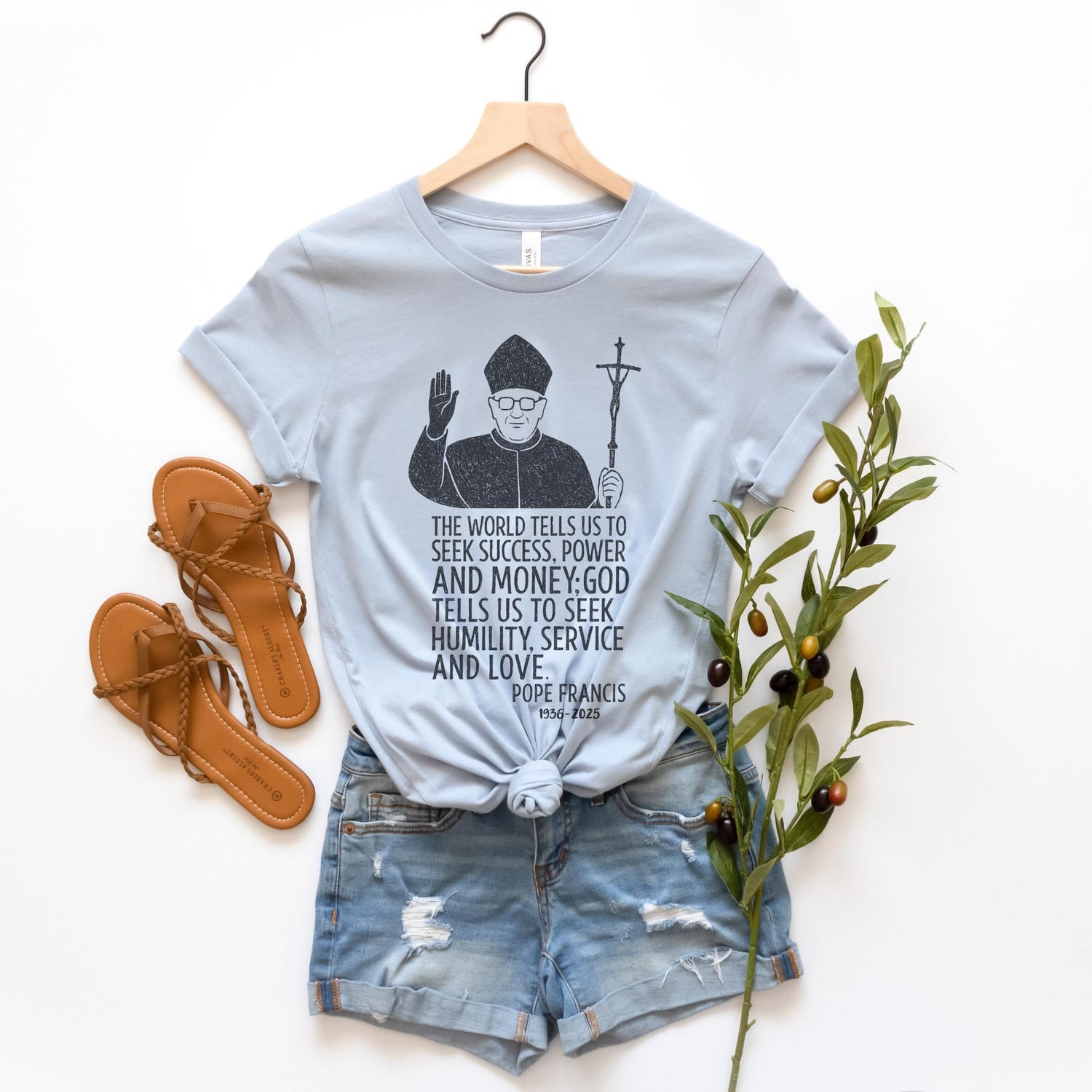 Pope Francis Shirt, Humility Service Love Quote Tee, Unisex Catholic T-Shirt for Men and Women, Pope Francis Quote, Catholic T-shirt Gift
