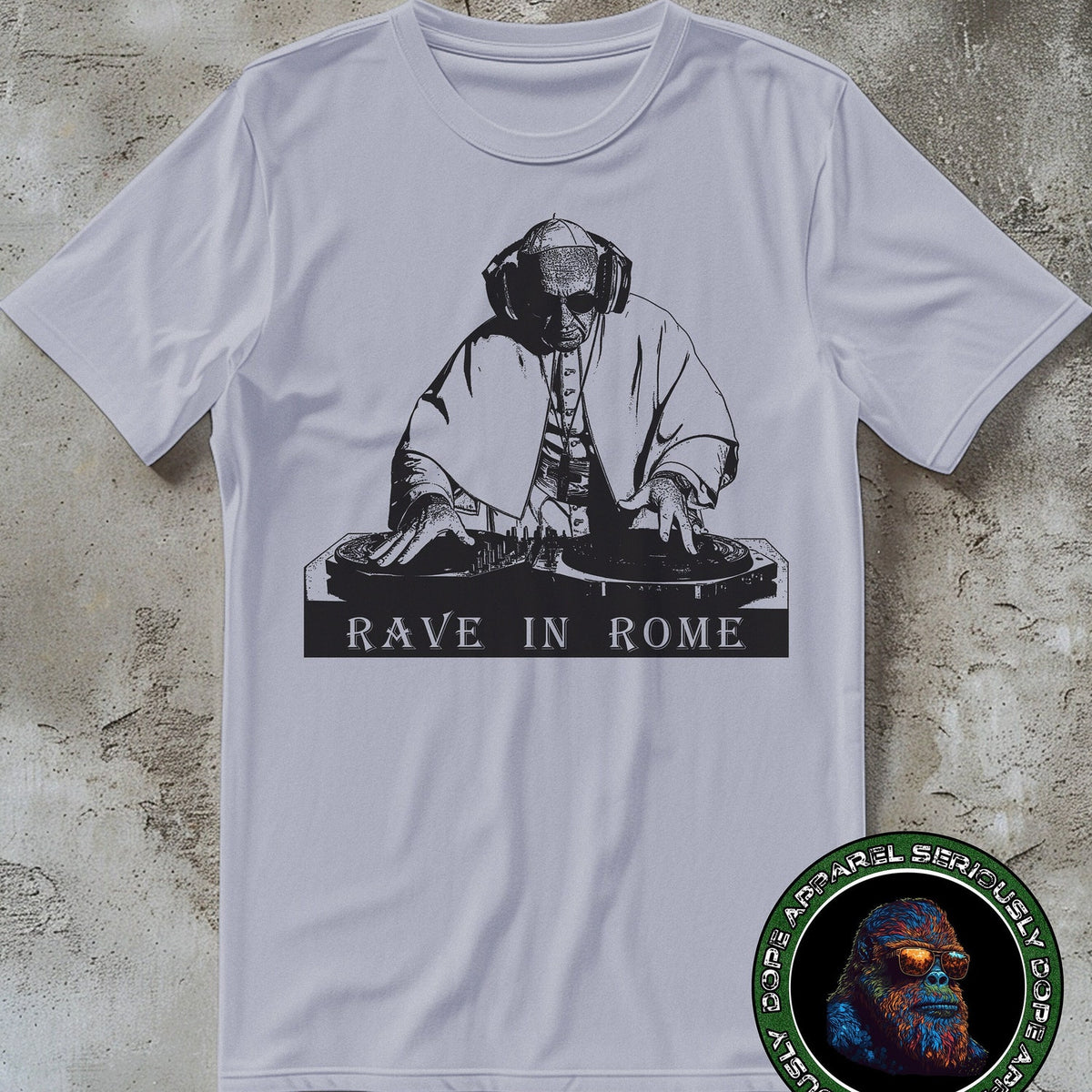 Rave Shirt, DJ Pope Francis Shirt, Funny Religious T-shirt, Rave Clothing for Men Women, DJ Gift