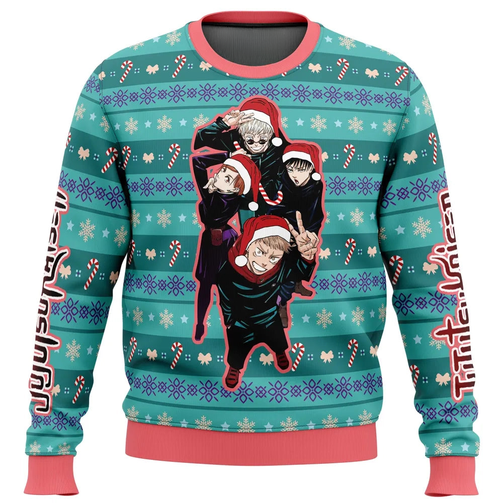 Happy Dub Cast Jujutsu Kaisen Ugly Christmas Sweater