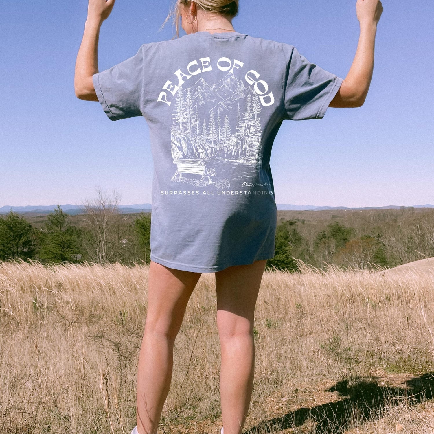 2 sided Christian Shirts KJV Bible Verse Shirt Gift for Her Christian TShirt Trendy Christian Clothing Jesus Apparel Faith Based Shirt Peace of God