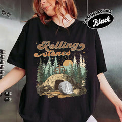 Comfort Colors Rolling Stones T-Shirt, Trendy Easter Clothing, Jesus Christ Shirt, Gift For Christian, Faith-Based Graphic Tee, Gift For Her