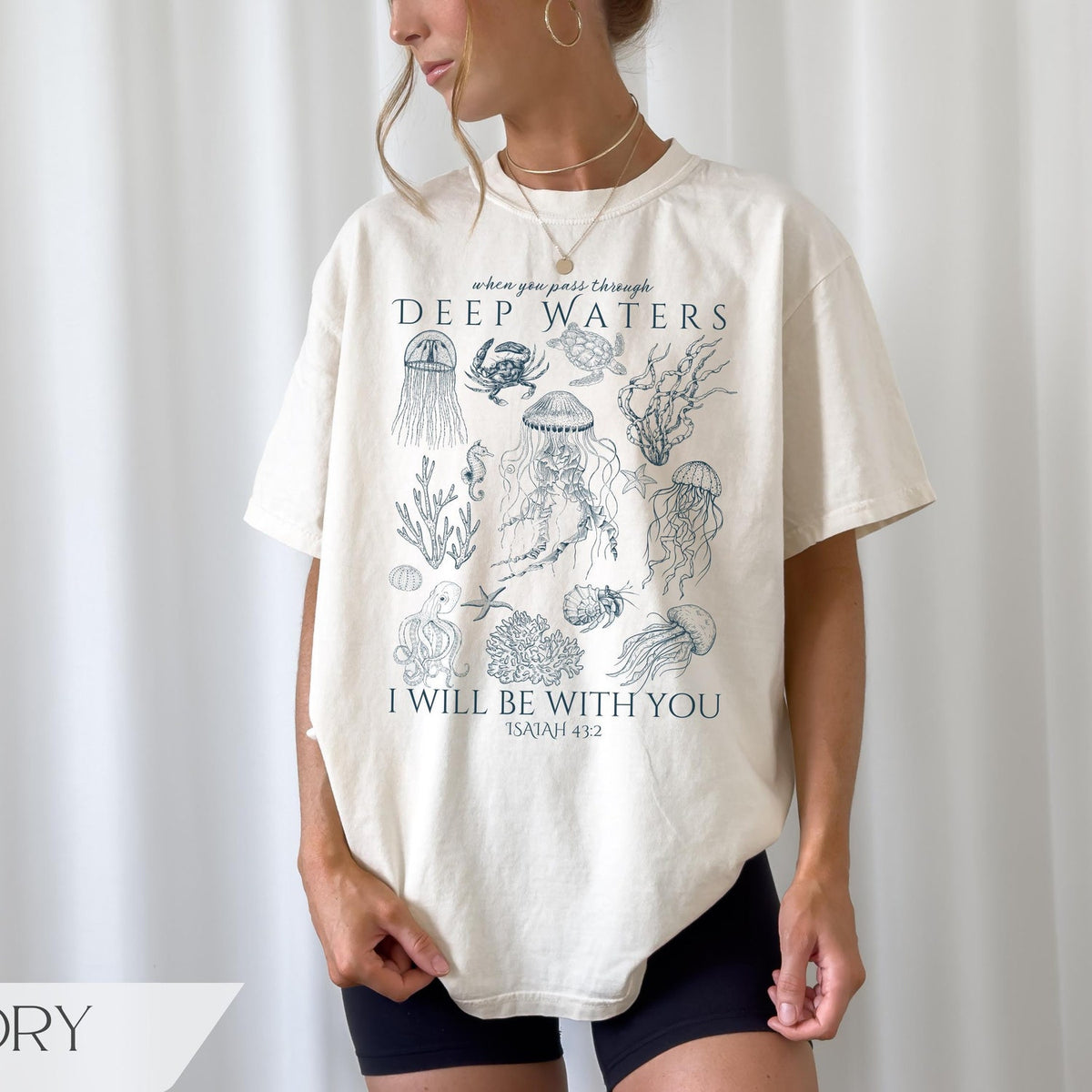 Christian Ocean Animal Shirt, Coastal Sea Life Tshirt, Trendy Beachy Oversized Scripture Tee, Jesus Bible Verse Shirt, Faith Apparel Gift