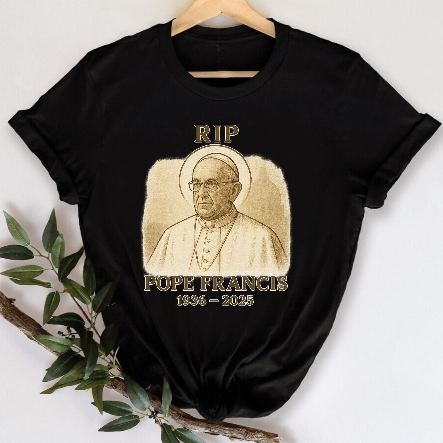 Pope Francis RIP Shirt, Catholic Memorial Tribute Tee, Christian Religious Grief Shirt, In Loving Memory 1936�2025 Gift