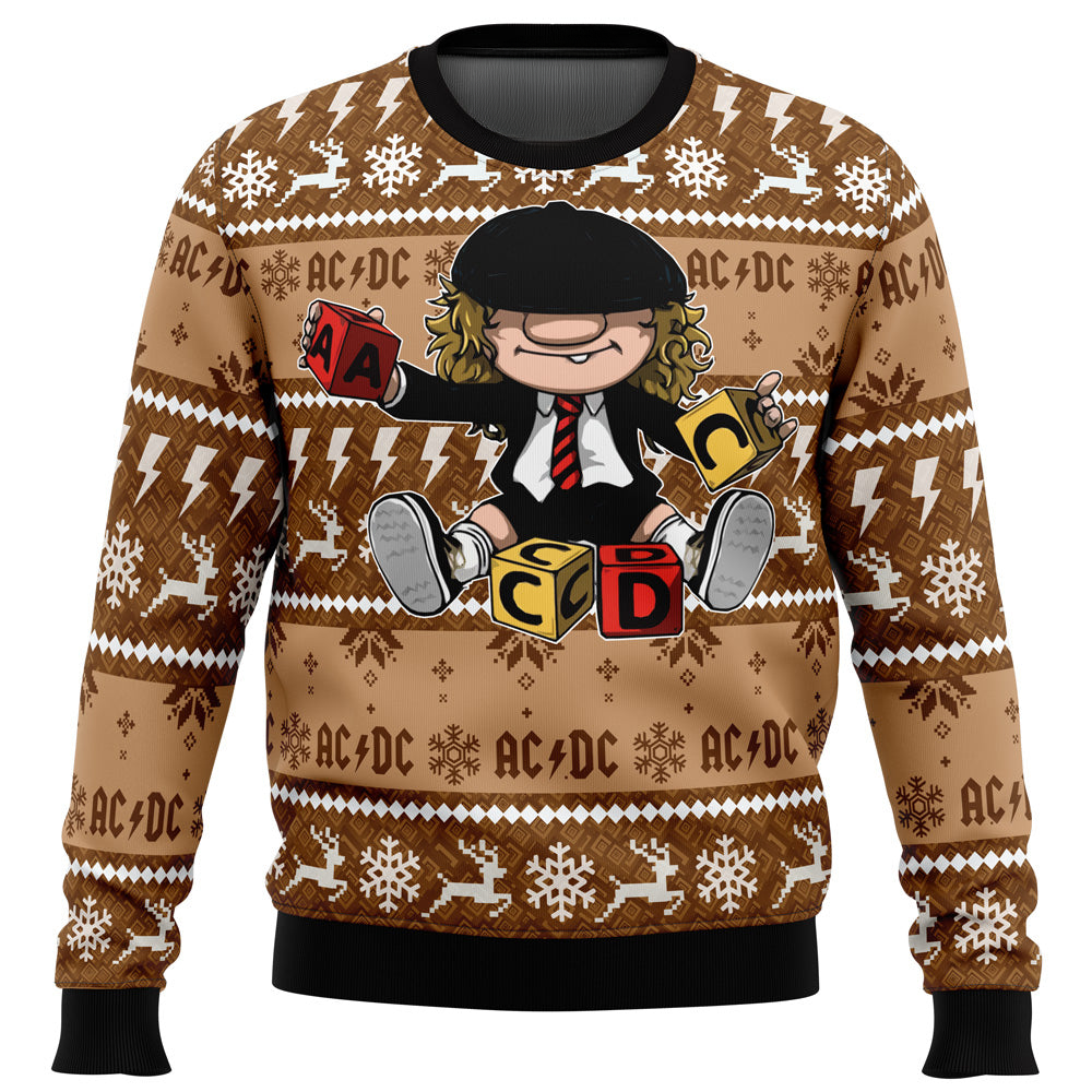 Brian Johnson ACDC Ugly Christmas Sweater