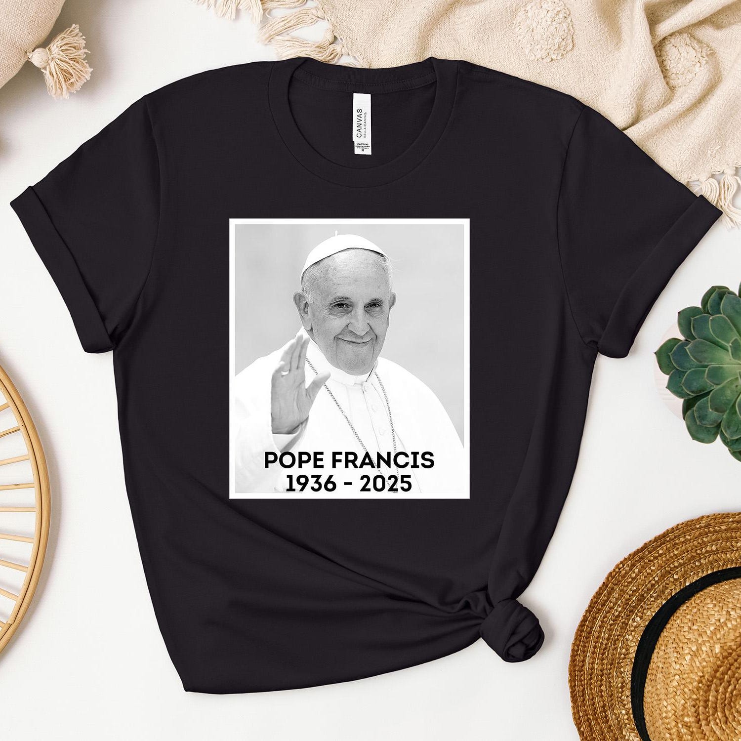 Pope Francis RIP Shirt, Honoring in Loving Memory Pope 1936-2025 Tshirt, Faith Religious Crewneck, Pray for Pop Francis, Remembrance Shirt