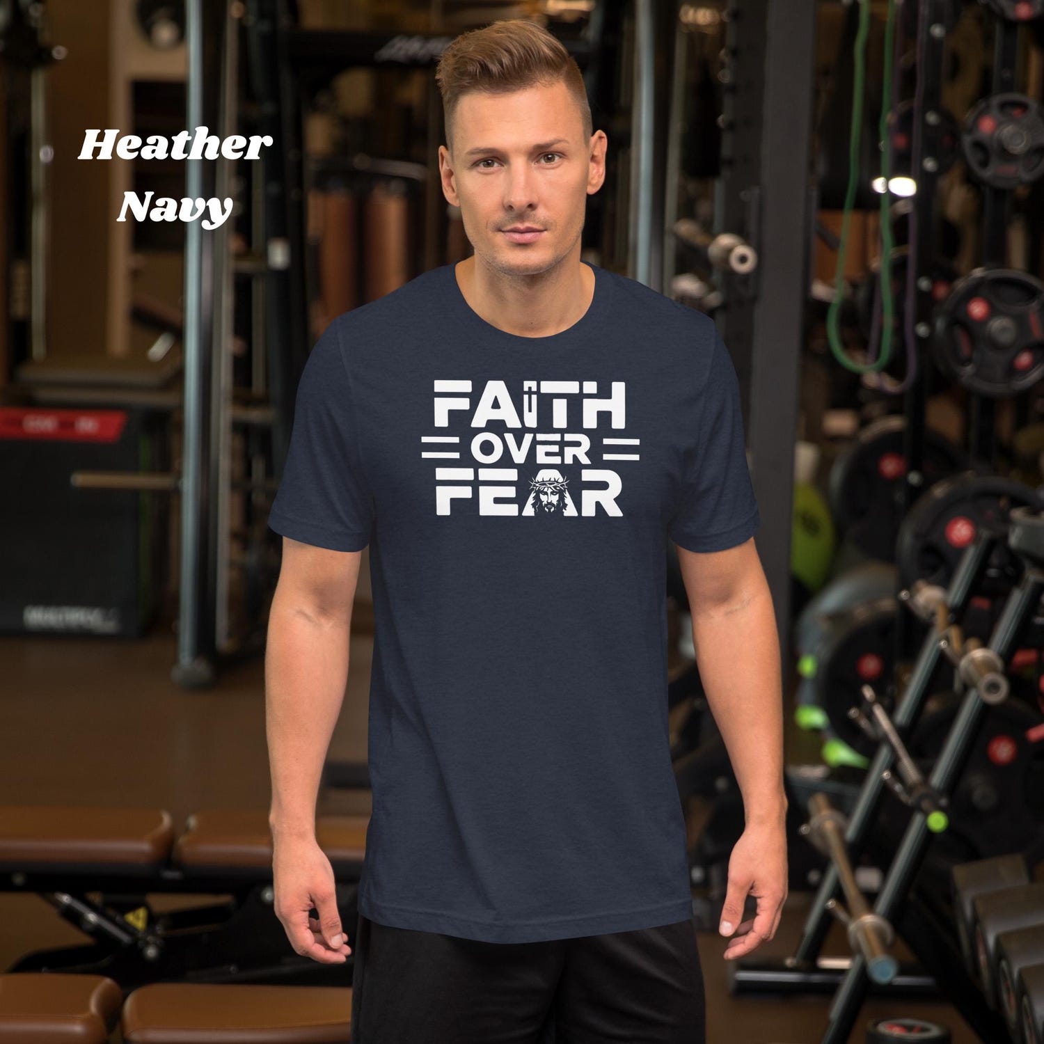 Faith Over Fear Shirt � Bold Modern Christian T-Shirt with Powerful Text Design, Inspirational Scripture Tee for Men & Women