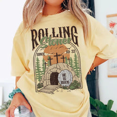 Comfort Colors Rolling Stones T-Shirt, Trendy Easter Clothing, Jesus Christ Shirt, Gift For Christian, Faith-Based Graphic Tee, Gift For Her