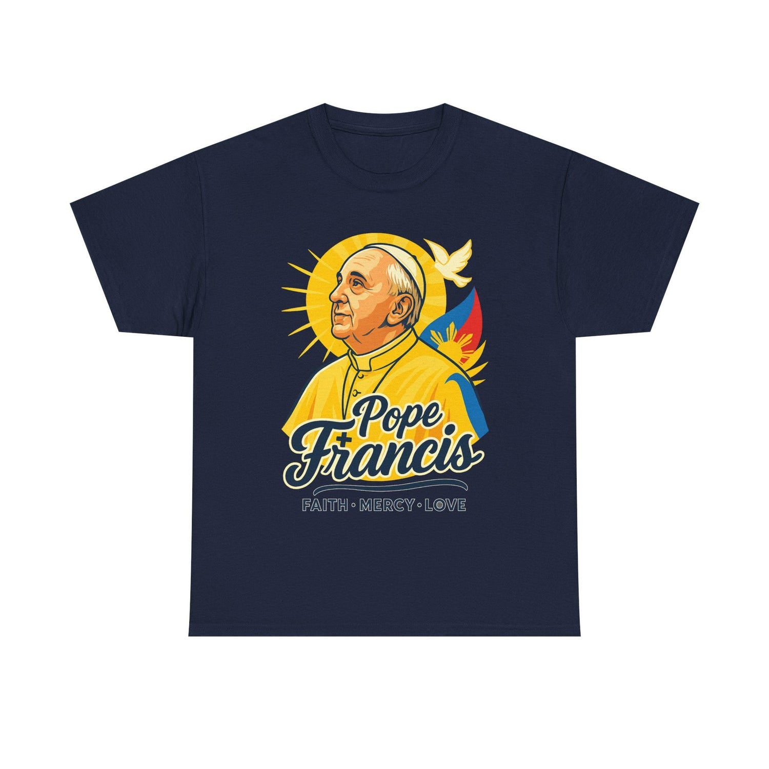 Pope Francis Inspirational Tee, Faith Mercy Love Shirt, Unisex Cotton T-Shirt for Spiritual Gifts, Religious Apparel, Catholic Merchandise