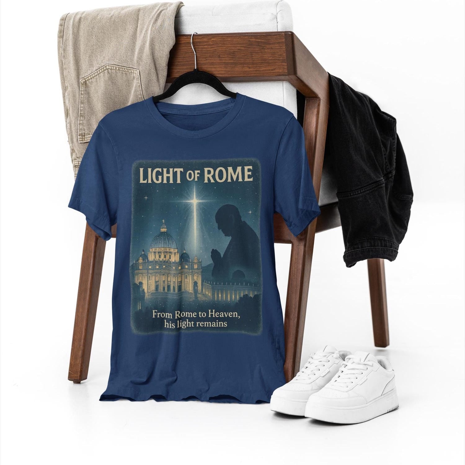 Pope Francis Tribute T-Shirt, Vatican Memorial Tee, Religious Gift, Papal Legacy, Catholic Unisex Heavy Cotton Tee