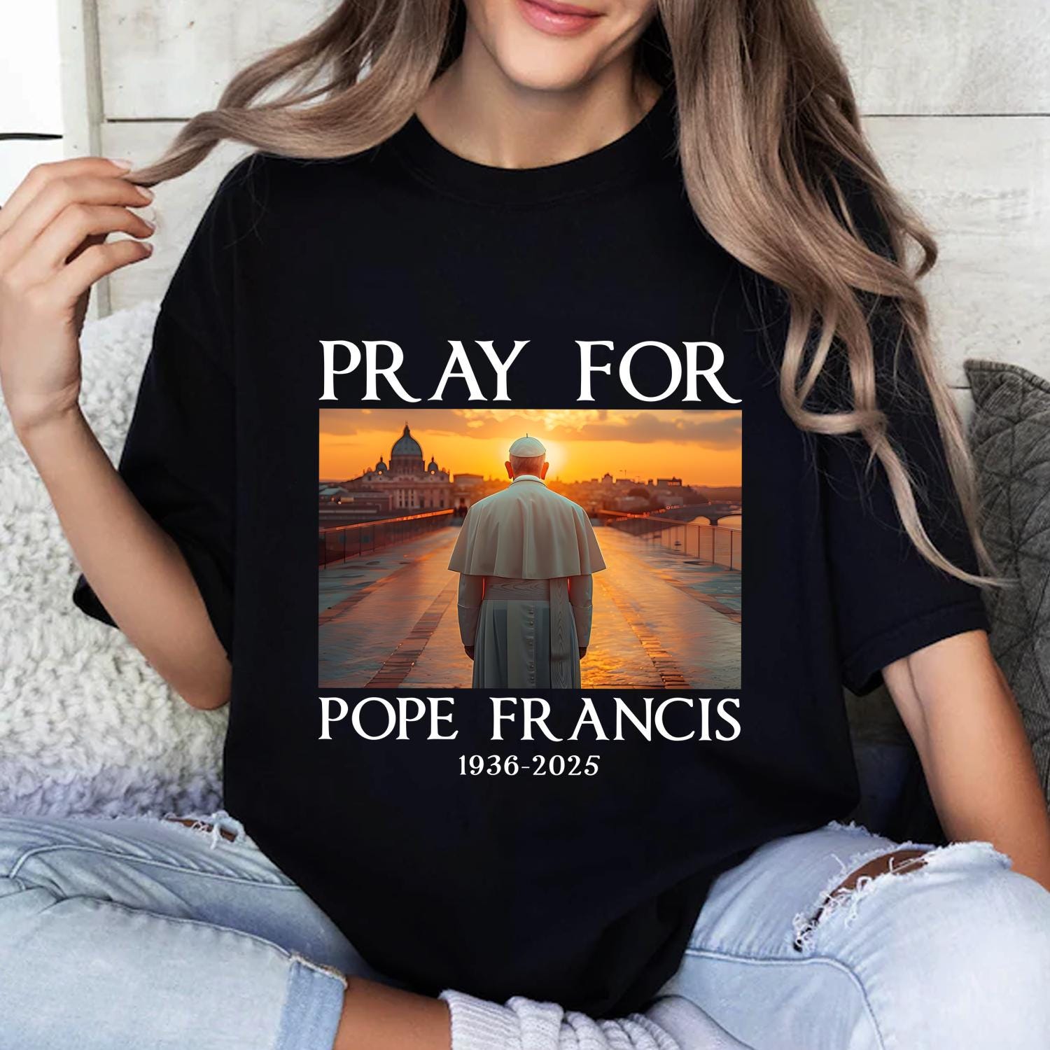 Pray for Francis Inspirational Pope Francis Long Sleeve T-Shirt, Pope Catholic Clergy Legacy Francis Art T-Shirt, RIP Pope Francis Shirt