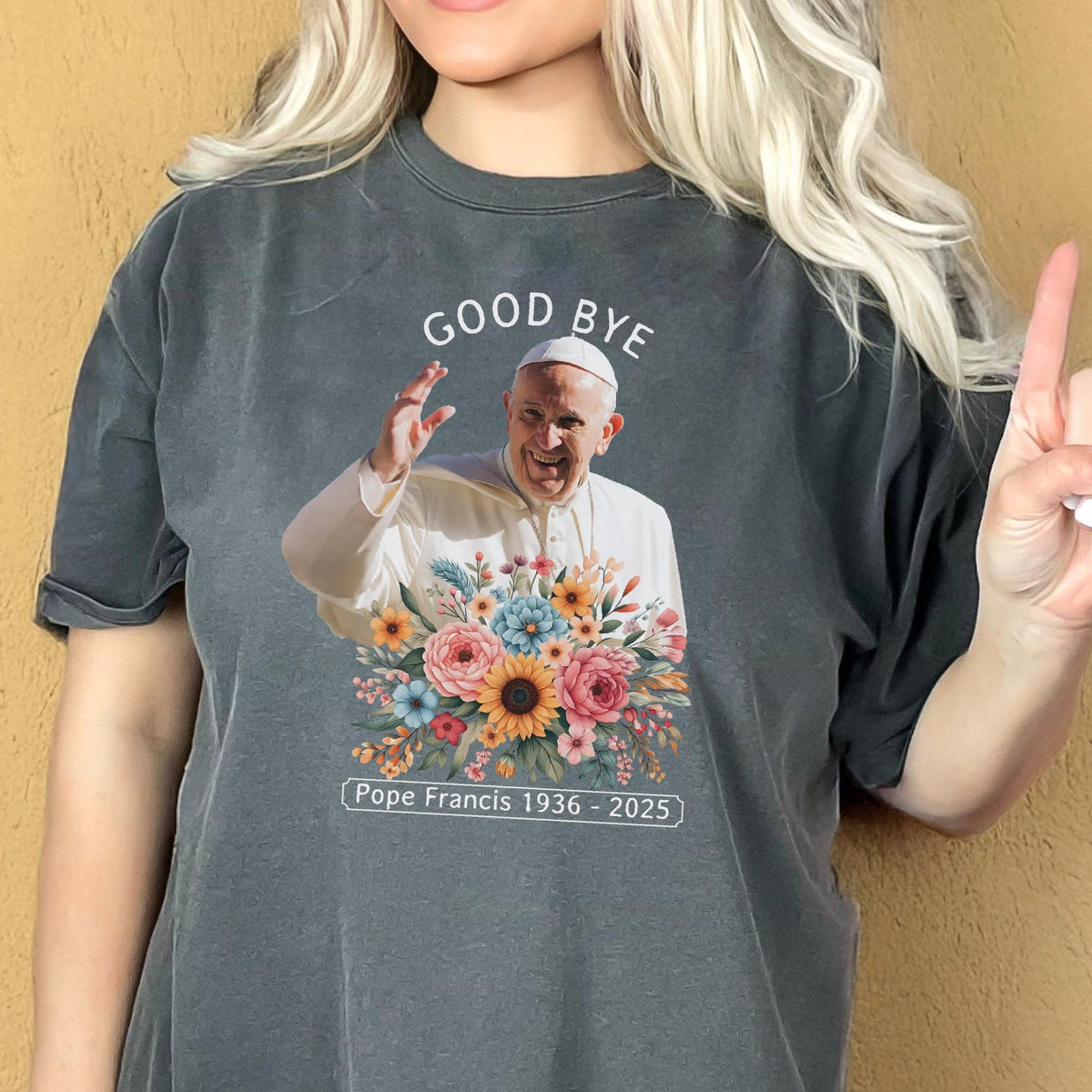 Comfort Colors Good Bye Pope Francis Shirt, Vatican Catholic Tee, Religious Gift, God Bless Pope Francis T Shirt, Catholic Memorial Tees