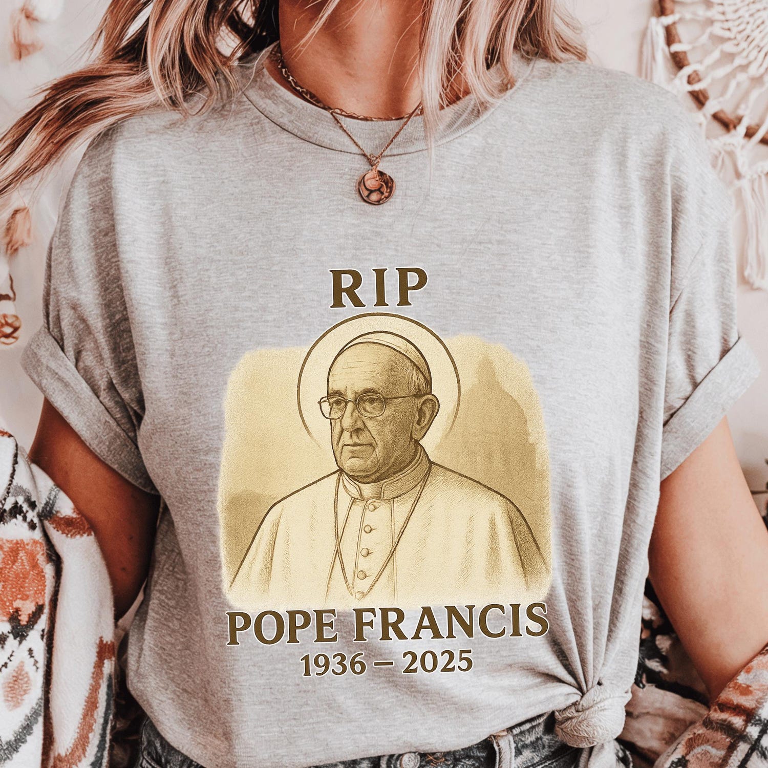 Pope Francis RIP Shirt, Catholic Memorial Tribute Tee, Christian Religious Grief Shirt, In Loving Memory 1936�2025 Gift