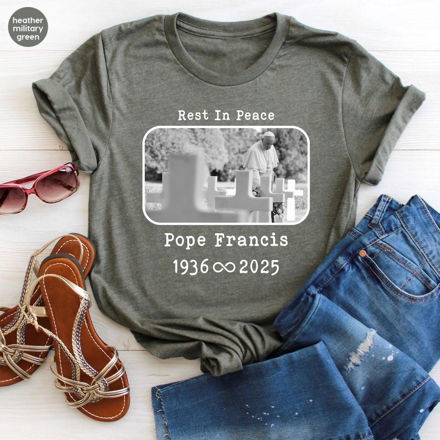 Pope Francis Shirts, Remembrance Shirt, Rest In Peace Shirt, Pope Francis Tribute Shirt, RIP Papa Francis Shirt, Pope Francis Memorial Shirt