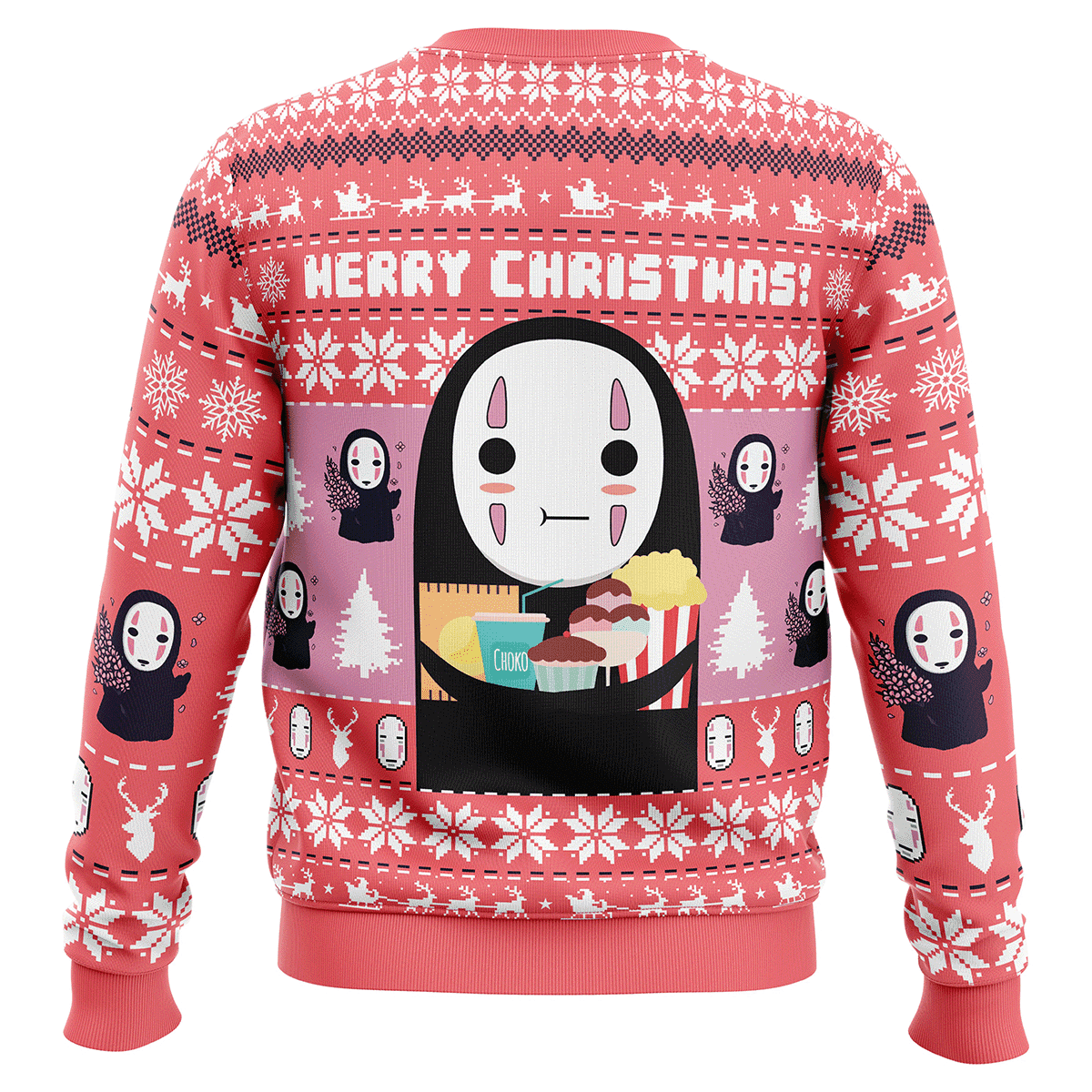 Merry Christmas No Face Spirited Away Ugly Christmas Sweater