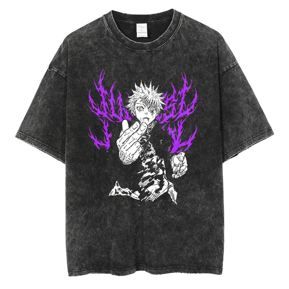 Nysekai "Gojo Strength" Vintage Oversized T Shirt