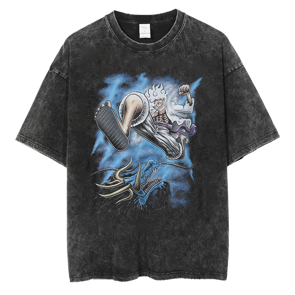 Nysekai "Gear 5" Vintage Oversized T Shirt