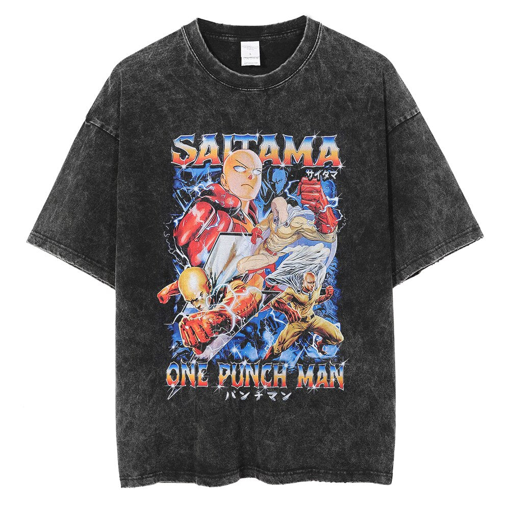 Nysekai "Saitama V4" Vintage Oversized T Shirt