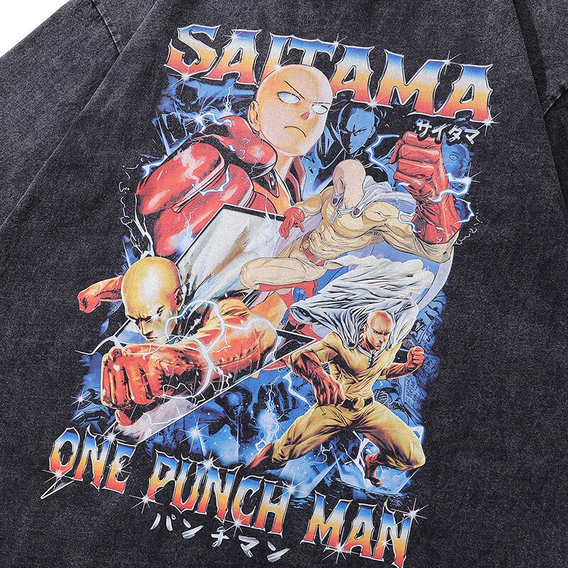 Nysekai "Saitama V4" Vintage Oversized T Shirt