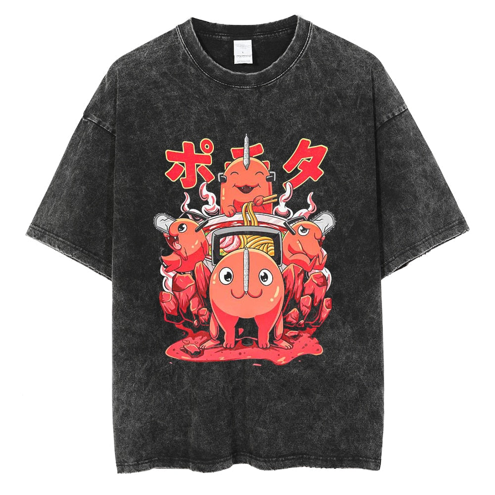 Nysekai "Pochita" Vintage Oversized T Shirt