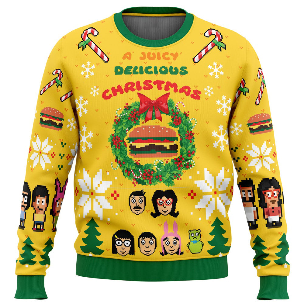 A Juicy Delicious Christmas Bob's Burgers Ugly Christmas Sweater