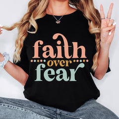 Comfort Colors� Faith Over Fear Shirt, Faith Shirt, Christian Gift, Faith Gift, Christian Shirts, Womens Religious Sweatshirt, Boho Shirt