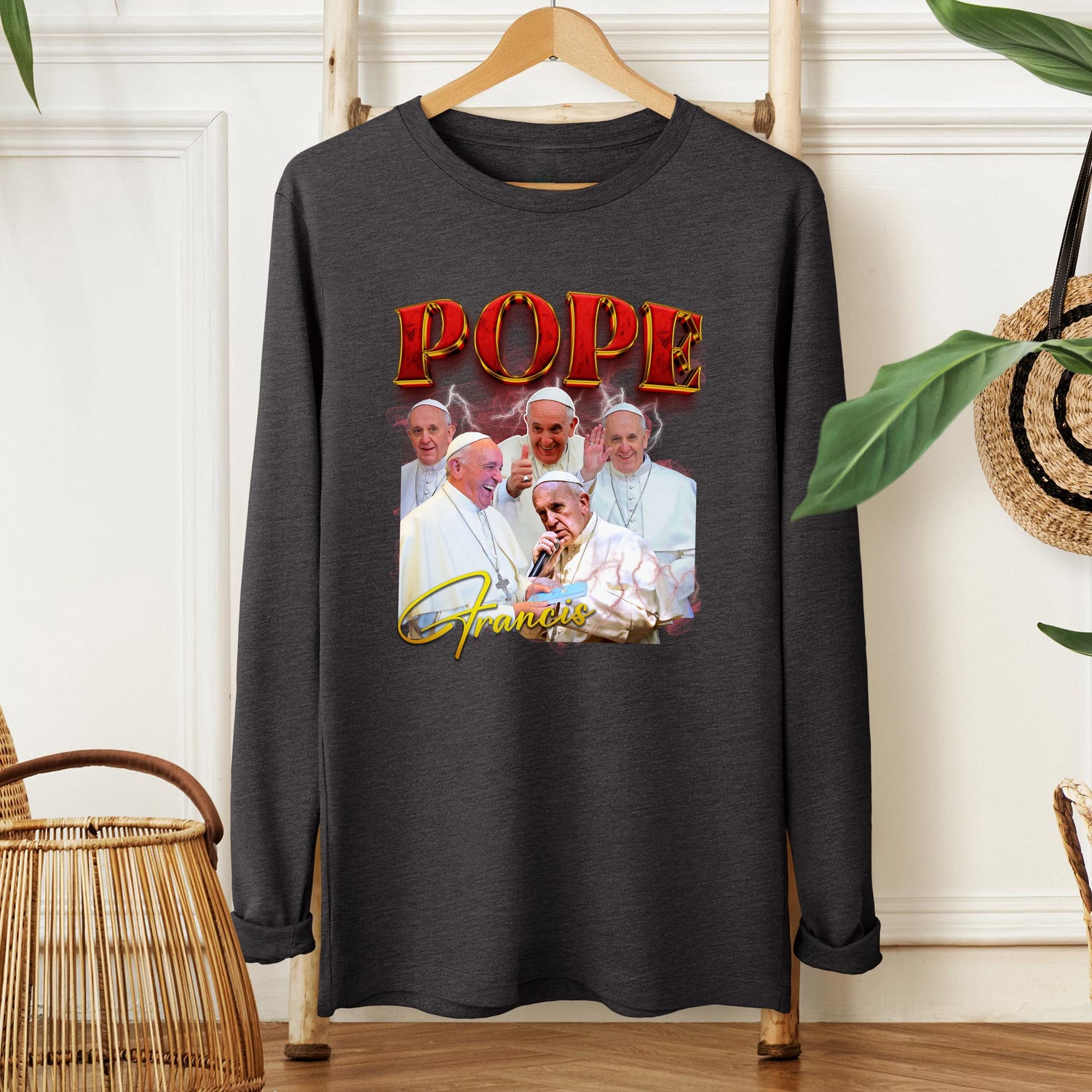 Bootleg Pope Francis Shirt, Papal Fan Gift, Catholic Apparel, Religious Sweatshirt, Pope Francis Merch, Faith T-shirt