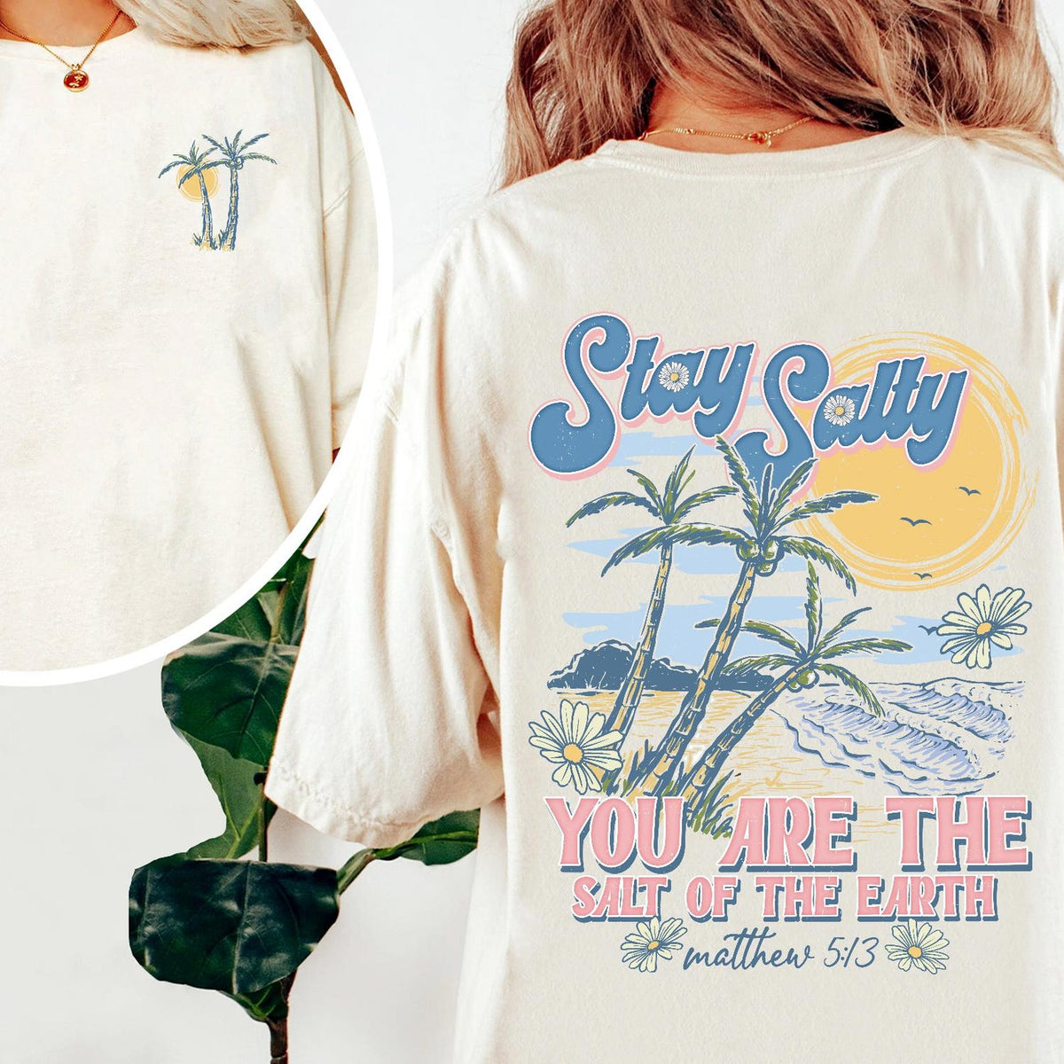 2 sided Stay Salty Christian shirt, Bible Verse shirt, Religious shirt, Christian T-shirt, Christian Apparel shirt, Salt of the Earth shirt, Christian Gift shirt