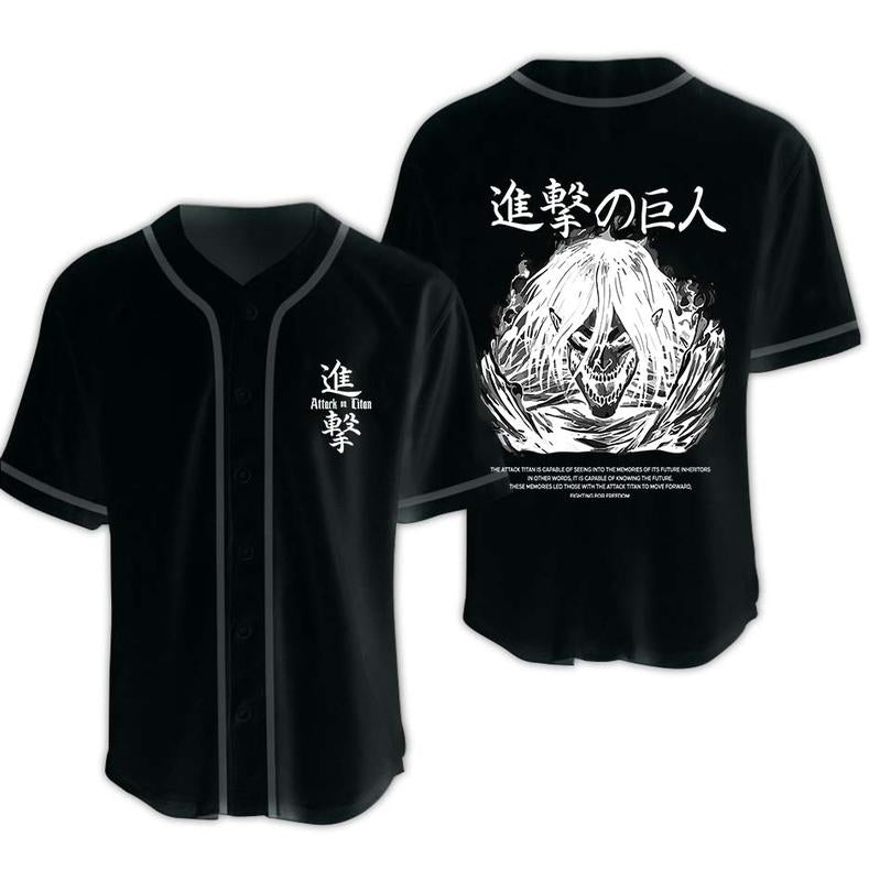 "Camisa Eren Attack on Titan" Baseball Jersey