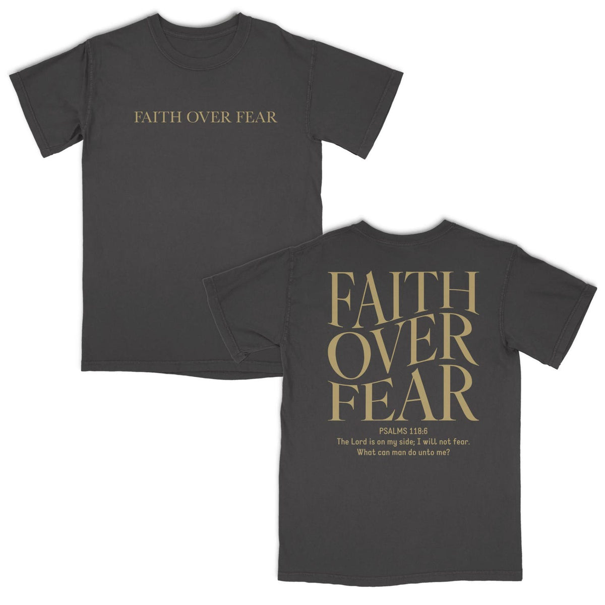 2 sided Faith Over Fear Christian T-Shirt Bible Verse, Aesthetic Christian Shirts, Jesus Tee, Church Shirt, Trendy Tshirt, Religious Faith Shirt