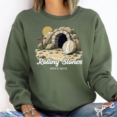 Rolling Stones Shirt, He is Risen T Shirt, Jesus Christ Shirt, Gift For Christian, Faith-Based Graphic Tee, Gift For Her, Bible Verse Shirt