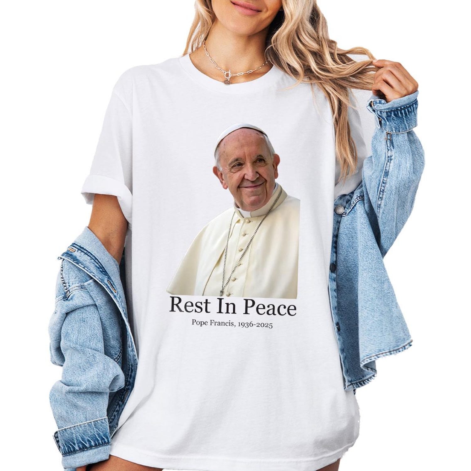 Pope Francis Shirt, Catholic T-Shirt, Faith Apparel, Religious Shirt, Christian Clothing, Modern Pope Design Shirt, RIP Papa Francis Shirt