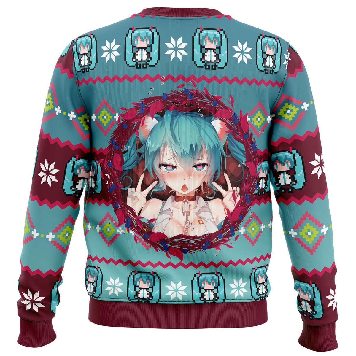 Ahegao Hatsune Miku Ugly Christmas Sweater