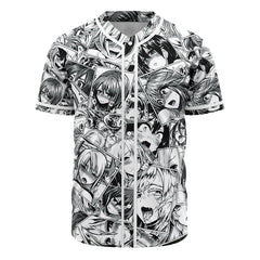 Ahegao Manga Collage Baseball Jersey