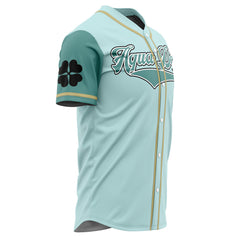 Aqua Deers Black Clover Baseball Jersey