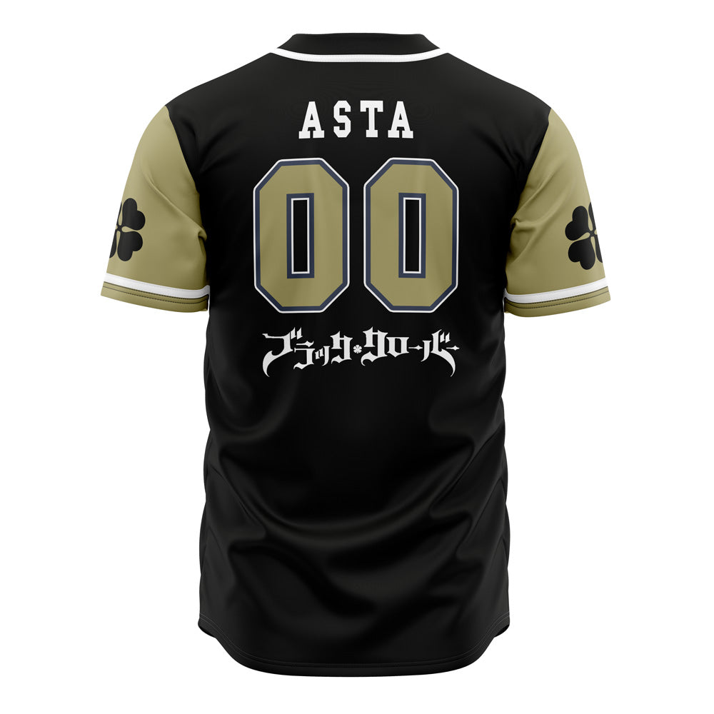 Asta Black Bulls Black Clover Baseball Jersey