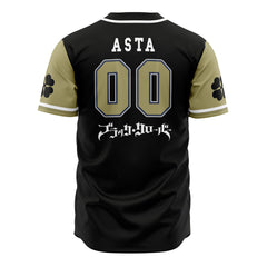 Asta Black Bulls Black Clover Baseball Jersey