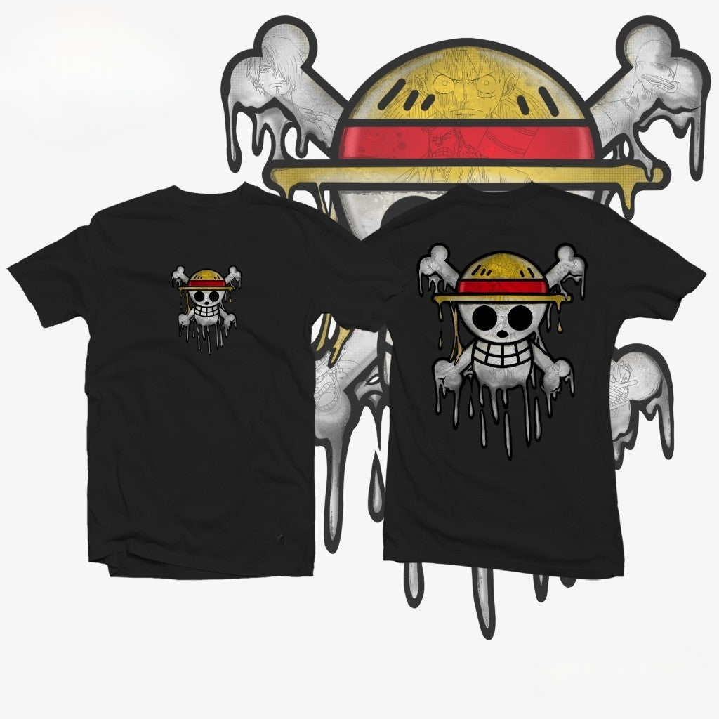 a t - shirt with a skull and a hat on it