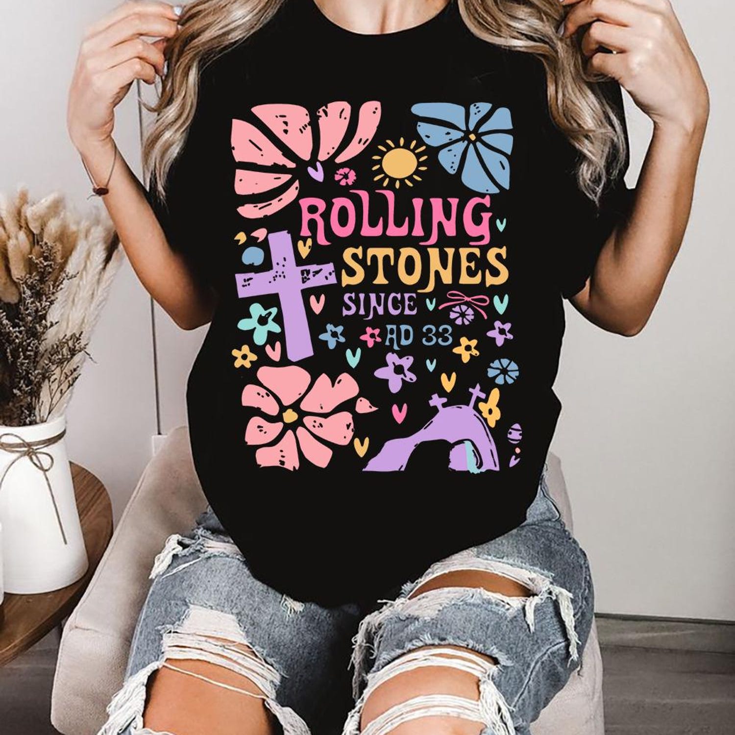Rolling Stones shirt, He Is Risen shirt, Easter Christian shirt, Funny Christian shirt