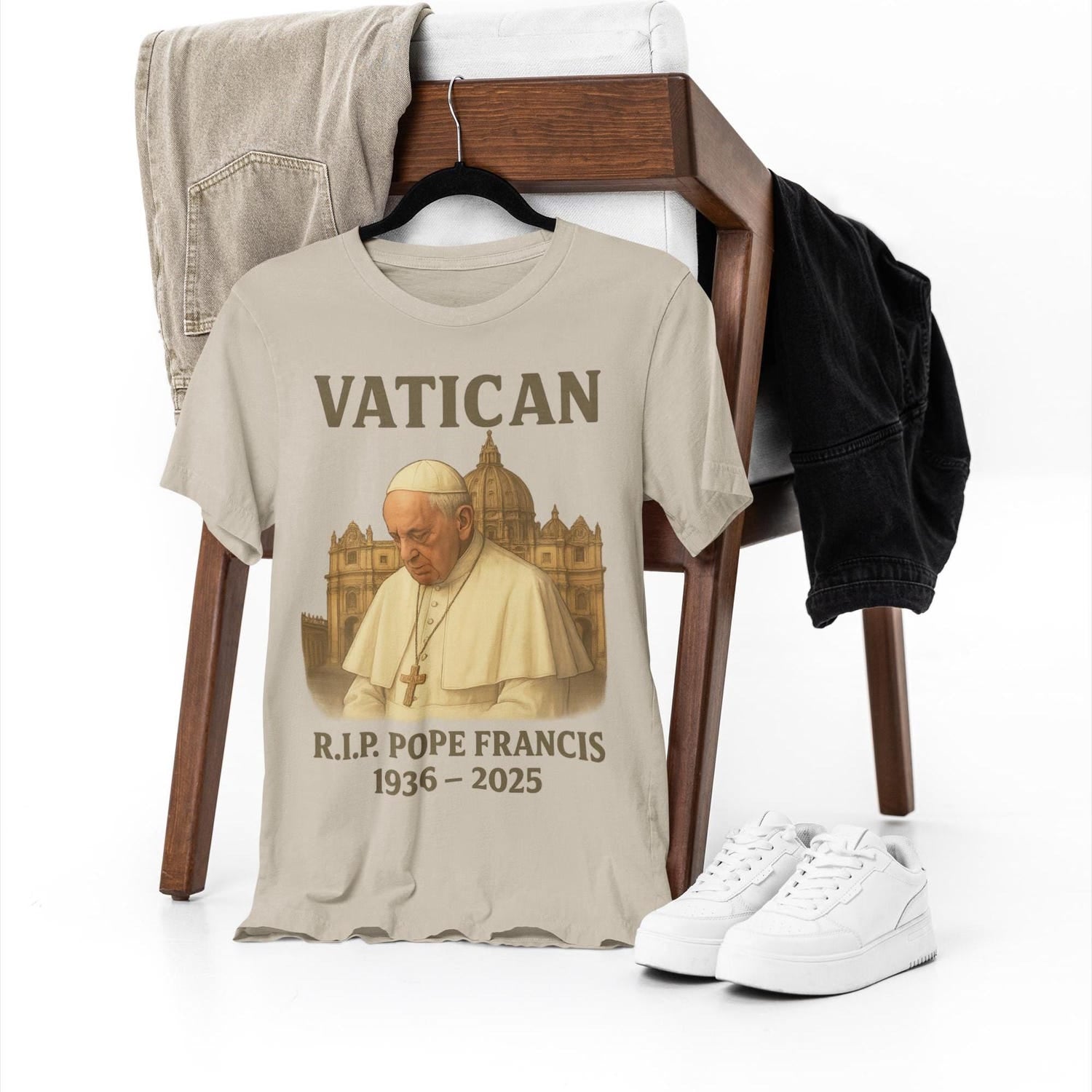 Pope Francis Memorial Shirt, RIP 1936 2025, Vatican Tribute Sweatshirt, Catholic Faith Gift, Religious Christian Apparel