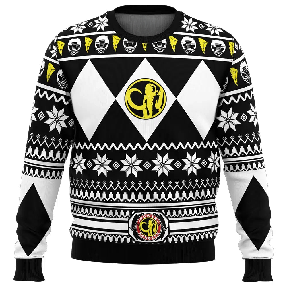 Mighty Morphin Black Ranger Power Rangers Ugly Christmas Sweater